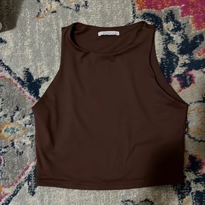 Reoria cropped brown tank
